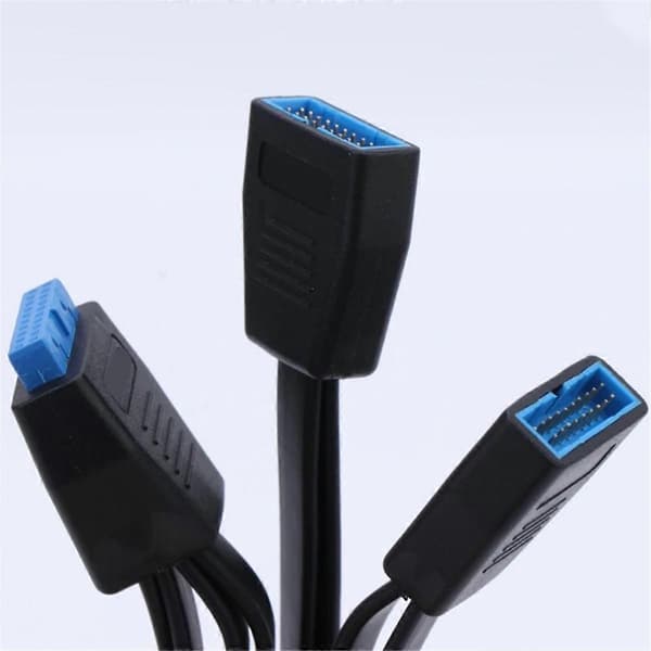 USB 3.0 Header Forlængerkabel 19/20 Pin 1 til 2 Y Splitter