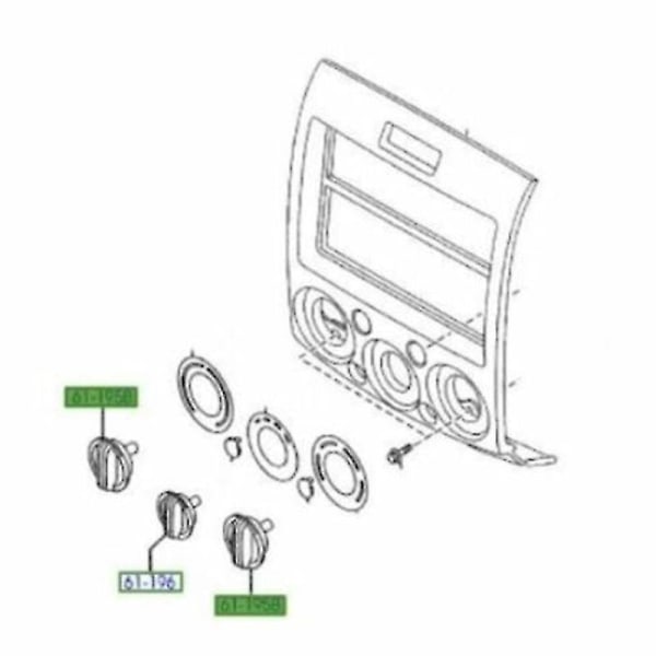 Ford Ranger Pk 2009-2011 lämmittimen säätönupit (3 kpl set ) Ub9b61195