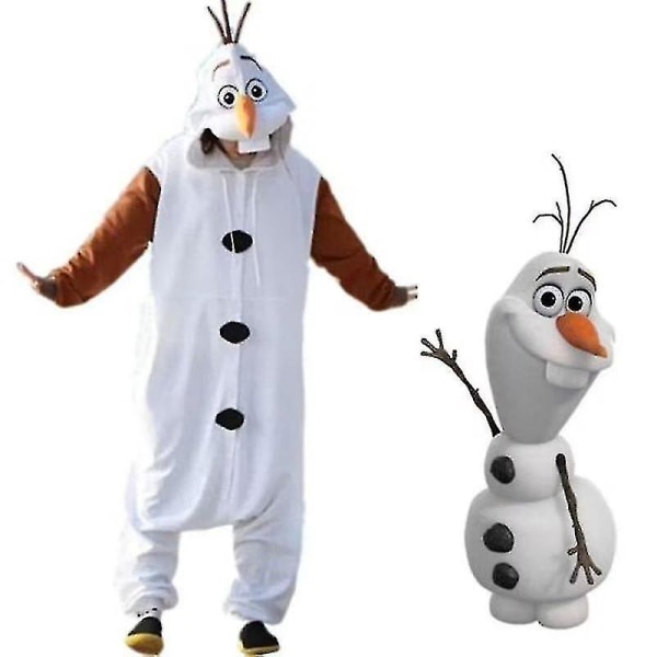 Olaf Frozen Adult Snowman Kostym Kigurumi Pyjamas Pyjamas Ozq Hög kvalitet