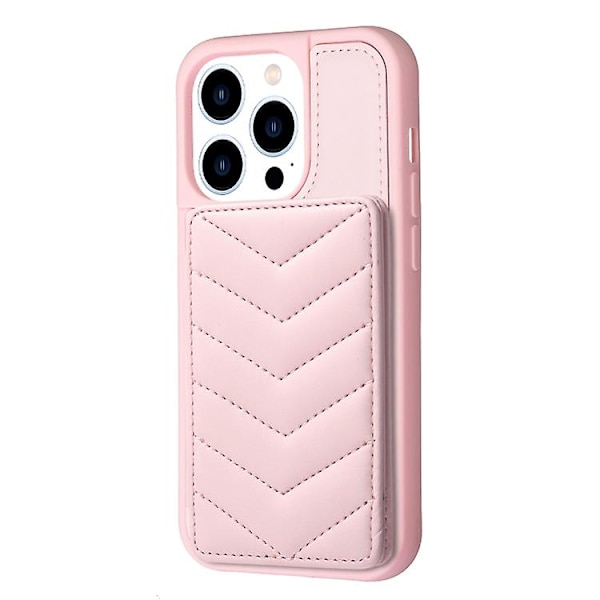 For Compatible iPhone 13 Pro Max Wave Pattern Card Case Holder Phone Case CJY Pink Pink iPhone 13 Pro Max