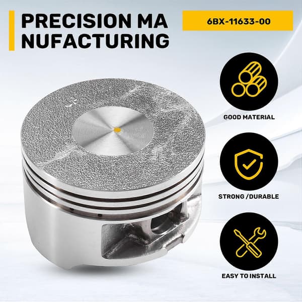 Båtmotor 6BX-E1631-00-96 6BX-E1603-00 6EE-E1603-00 STD Kolvringsats för Yamaha 4HK 6HK STD Silver