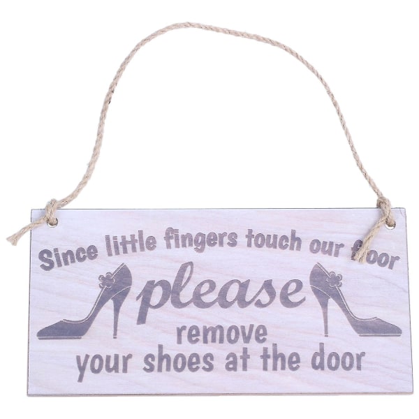 Tryck på vårt golv Vänligen ta bort dina skor vid dörrskylten som hänger