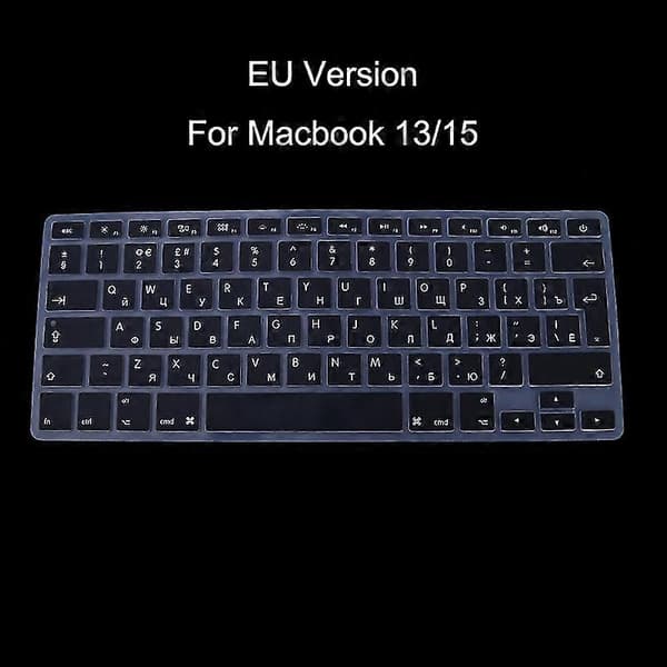EU-version ryskt tangentbord silikonskydd för Apple Macbook Air Pro 13 15 Black