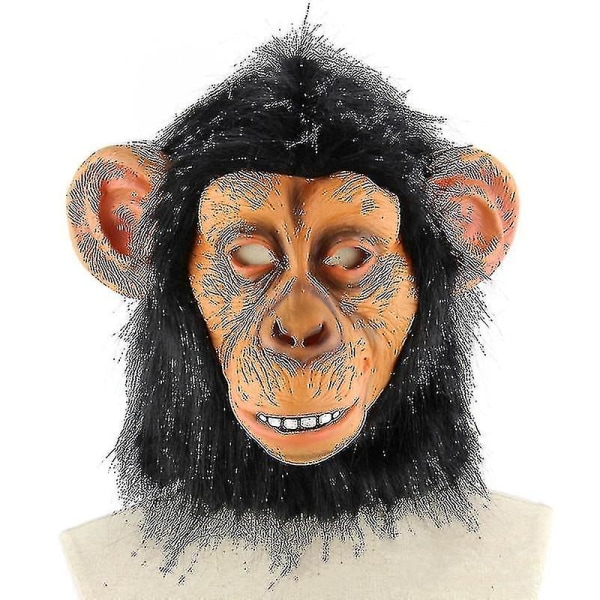 Abemaske Uhyggelig dyr Chimpanse Hovedmaske Halloween Fest Kostume Dekorationer Maskerade rekvisitter