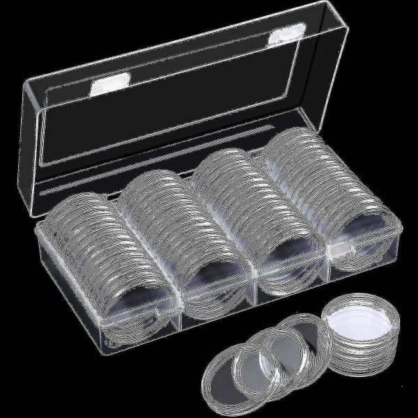 40 mm møntkapsler Mønthylster Møntholder Opbevaringsbeholder med opbevaringsboks til møntsamlingsartikler (60 stk.)
