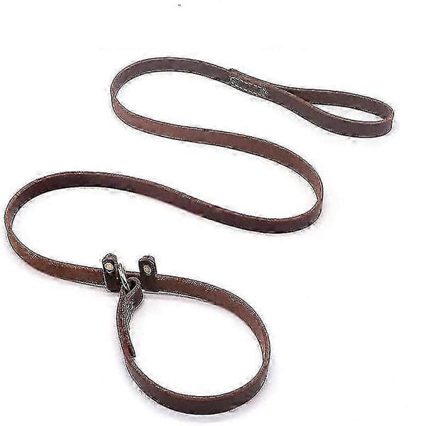Flat Leather Leash, Adjustable Dog Training Leash with Secure Slider CJY