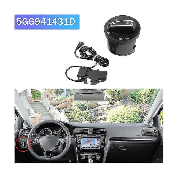 Forlygte Lyssensor Modul Automatisk Afbryderkontrol Golf 7 MK7 MKVII 2015 5GG941431DCJY Black
