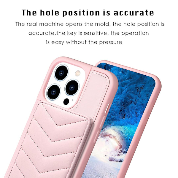 For Compatible iPhone 13 Pro Max Wave Pattern Card Case Holder Phone Case CJY Pink Pink iPhone 13 Pro Max
