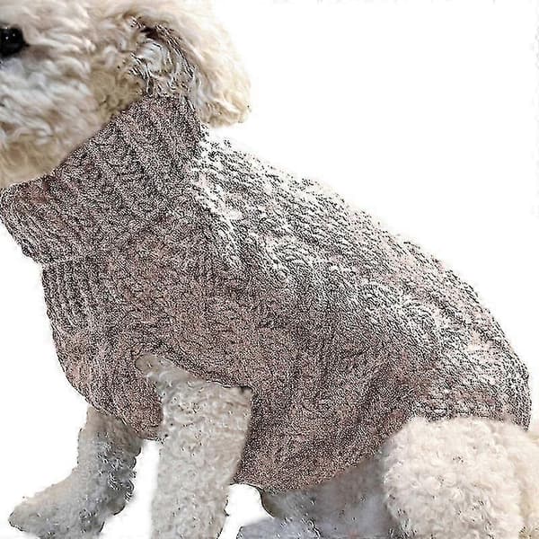 Hund Vinterjacka Varm Stickad Tröja för Små Raser beige M