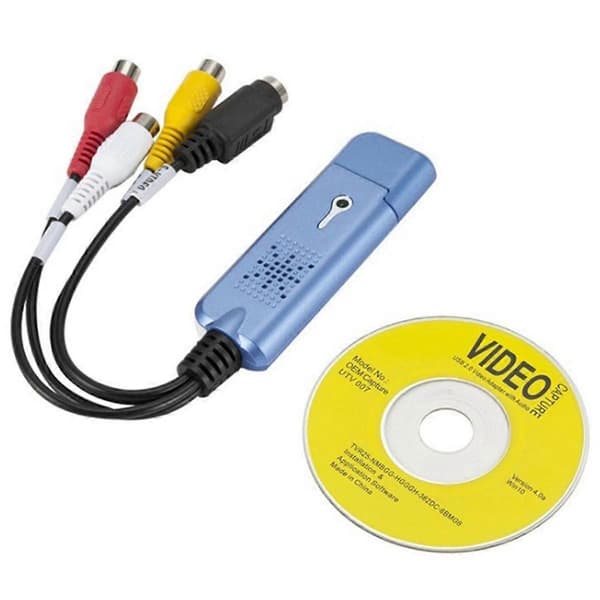 USB 2.0 Videooptagelseskort VCR TV til DVD-konverter til PC Windows 7 8 10 Blue