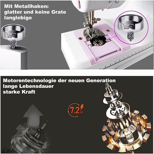 Electric Sewing Machine with 12 Stitches, Portable and Adjustable Speed