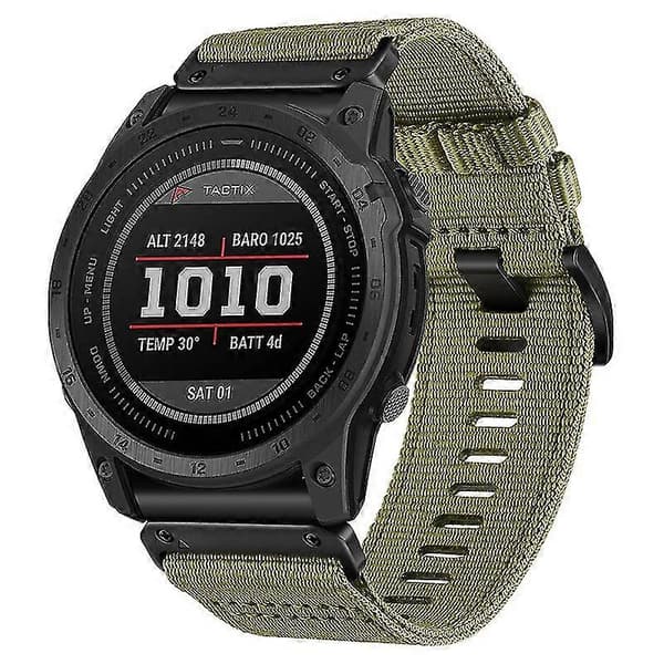 Nylon Canvas Urrem til Garmin Fenix 7 / Forerunner 965 / 955 / 945 / 935 Quick Release HåndledsremCJY Army Green
