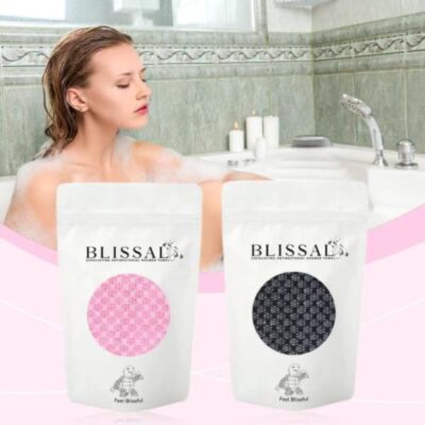 Eksfolierende dusjhåndkle, eksfolierende badehåndkle pink 1pcs