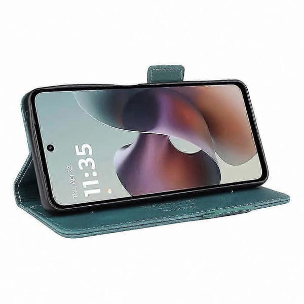 Læderpung Flip Cover med Hardware Dekor til Moto G56 5G Telefoncover i Blå