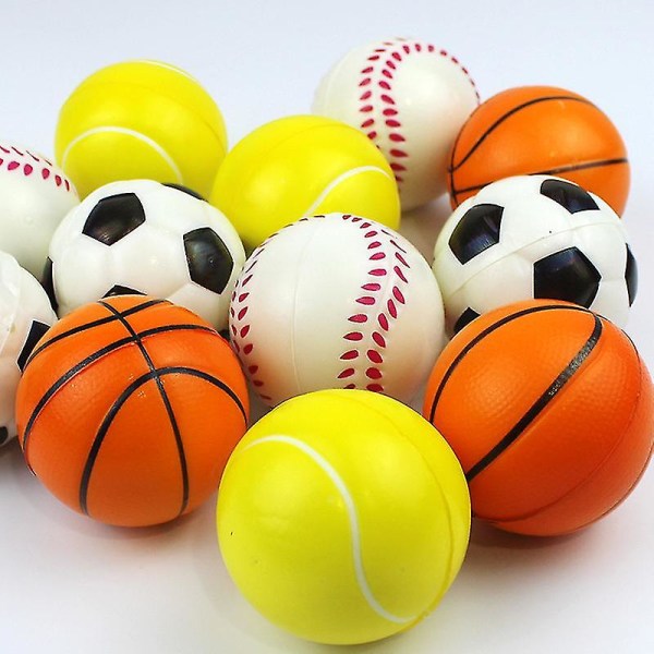 Stressipallo urheilupallona, ​​6,35 cm stressipallot eri kovuustasoilla, stress relief, ihanteellinen pieneksi lahjaksi toimistoon tai lapselle