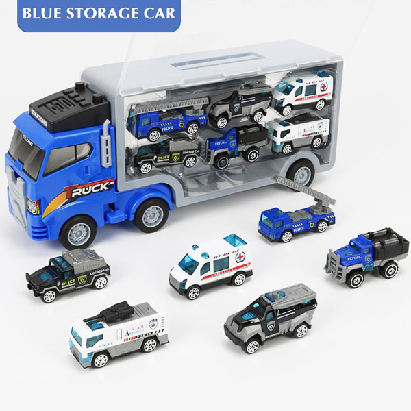 Lastbilholder legetøjssæt med 6 trykstøbte køretøjer Lastbillegetøj Biler til piger drenge småbørn