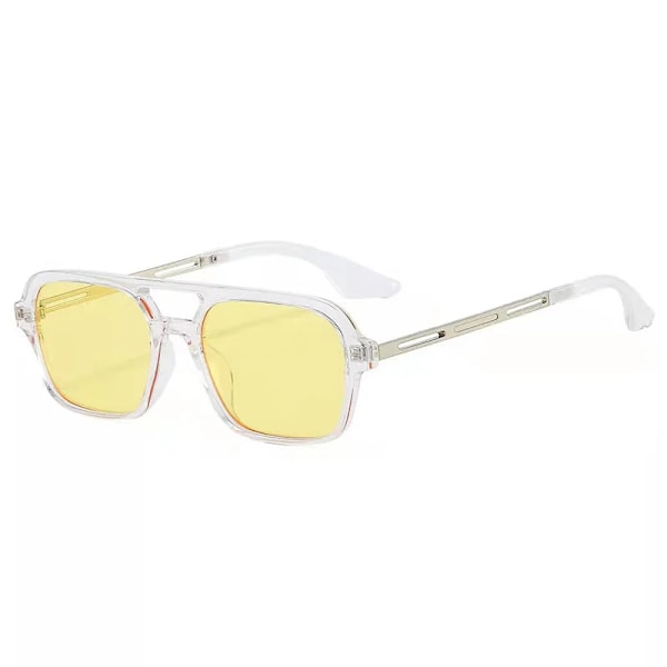 Fyrkantiga Retro Solglasögon Herr Mode Design Retro Märkes Solglasögon Herr Godisfärg Liten Metallram Oculos De Sol Trans Gul Trans Yellow Other