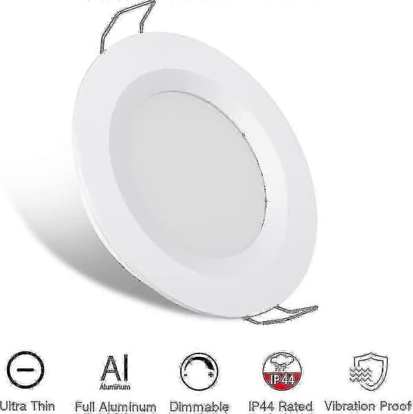 12V Dæmpbare 4x 3W 3200K Fuld Aluminium Indbyggede LED Loftslamper til Autocamper Båd