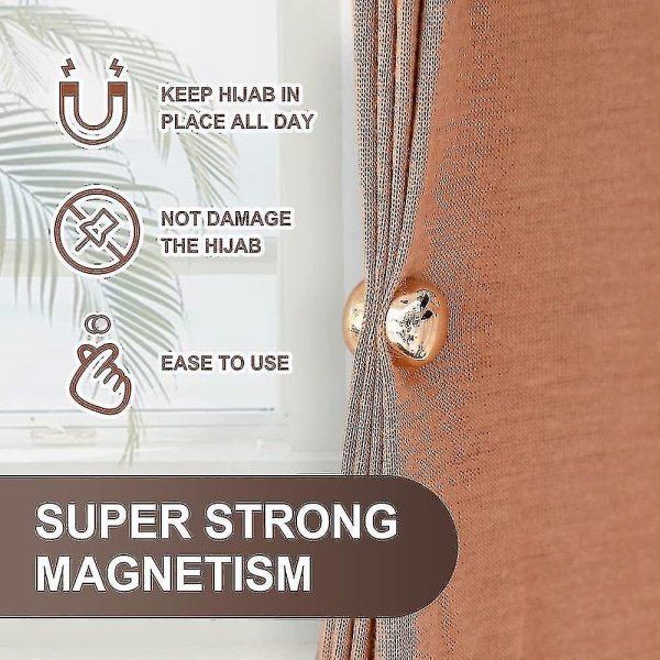 8 stk. Hijab Magnetiske Pins, Fri for Haker Multi-anvendelse Hijab Magneter, Multi-anvendelse Sjal Hijab Magneter til Kvinder Muslim