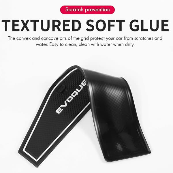 Bildørmatte Gummimatte Kopppute Støvmatte Innvendig Anti-portspormatte For Range Evoque 2012-2018 black  white