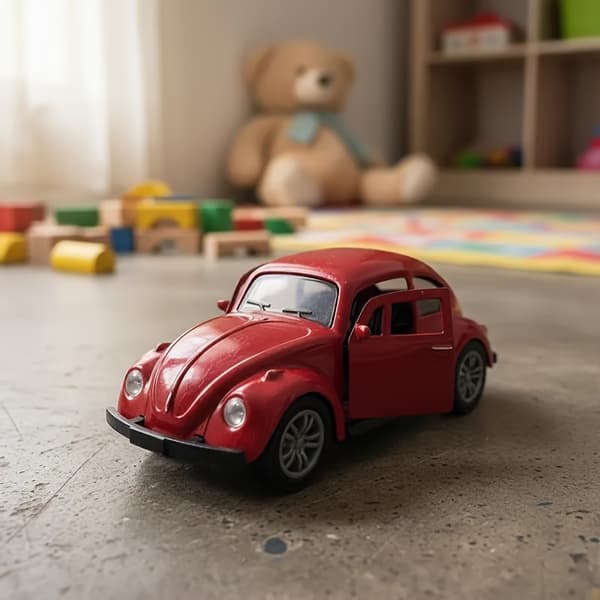 Klassisk Beetle Bug 1/36 Skala Støbt Metal Pull-Back Bilmodel police car