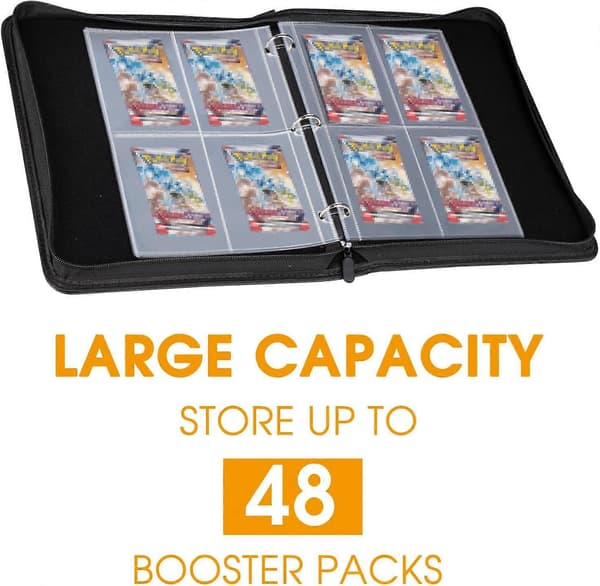 Booster Pack -kansio, johon mahtuu 48 Booster Pack -pakkausta, 4-taskuinen Booster Pack -pidike 12 taskulla, näytönsuoja