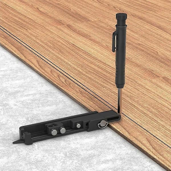 Multifunctional Drawing Tool Aluminum Alloy Compass Angle Adjustable Tile Laying Stud Walls WoodCJY black