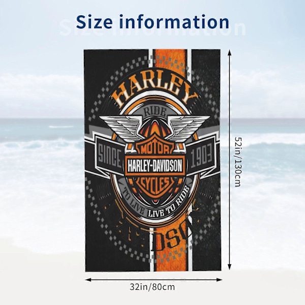 Harley Davidson-2 Badehåndklæde Unisex Håndklæder Mode Håndklæde Superfin Fiber Strandhåndklæder-DW674