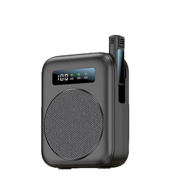 Bluetooth stemmeforstærker med magnetisk trådløs reversmikrofon, til klasseværelse/yoga/konference Black