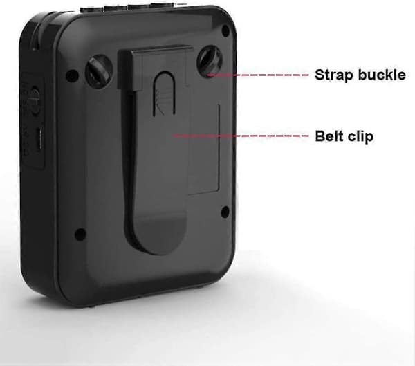 Bærbar stemmeforsterker, Bluetooth midjebånd stemmeforsterker CJY Black