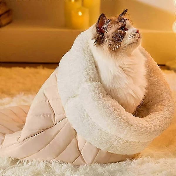 Koselig Vinter Katte Sovepose, Vaskbar og Lukket CJY Blue gray L code