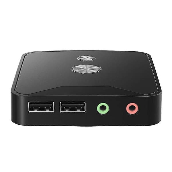 Datamaskin stasjonær strømbryter ekstern PC-vert strømforsyning på/av trykknappbryter, dobbel USB og Black
