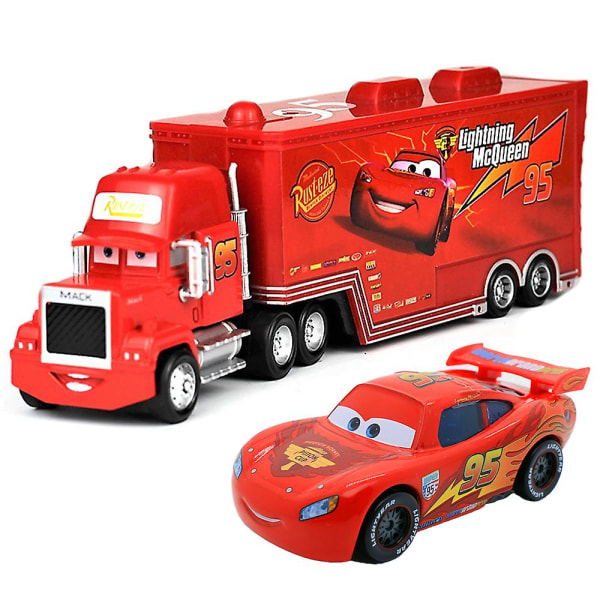 Movie Cars 2 3 Figurer Lightning McQueen & The King & Chick Hicks & Mack Truck Onkel Metal Die-cast Legetøjsbiler Vehicel Model Til Børn Fødselsdagsgaver Mcqueen