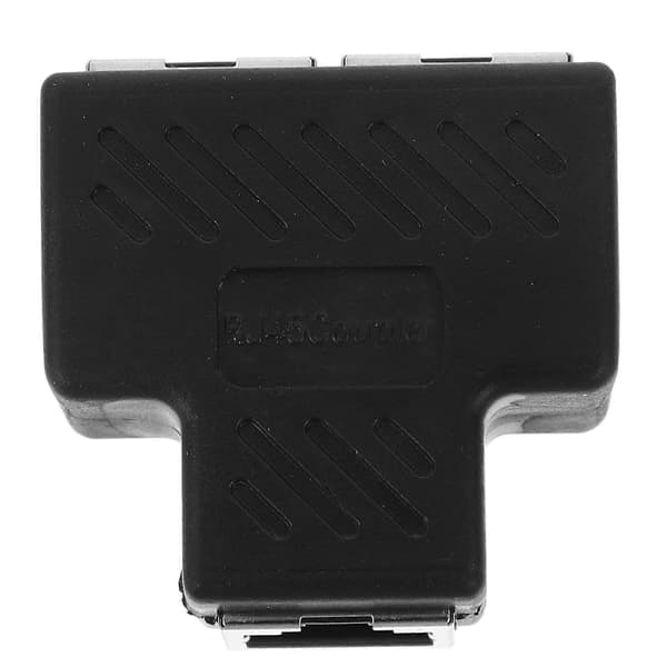 Ethernet Splitter Internett Splitter 1 Til 2 Ethernet Kabel Splitter RJ45 Forlenger Black 3.9x3.7cm