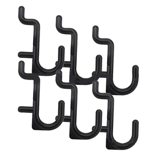50 st/100 st plast svarta pegboardkrokar kit passar 1/4\" pegboardhål 100pcs