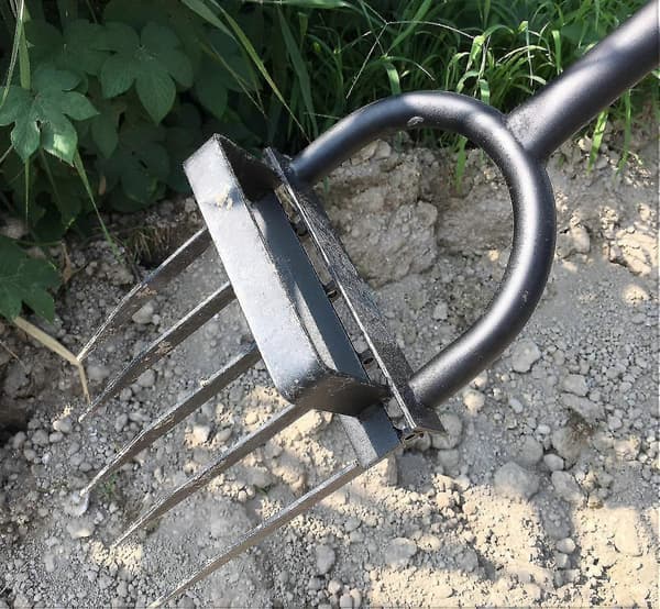 5-tindet kraftig greip for hagearbeid - langskaftet greip, hageklo, ugressfjerner