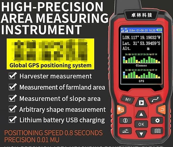 EM90 Handhållen GPS Mu Meter Högprecisionsmätning av landområde