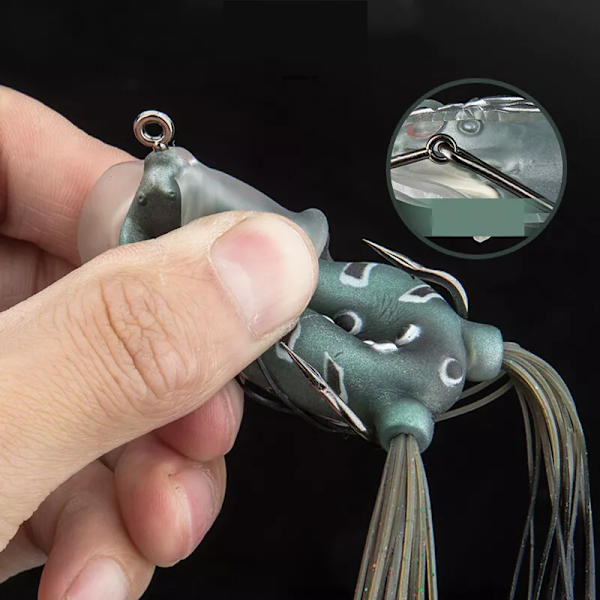 5 stk Overflatefrosk Agnsfisk Myk Svømmeagn 5cm 15g Bass Ørret Fiske Agnsfisk Green back with yellow body Blood groove style