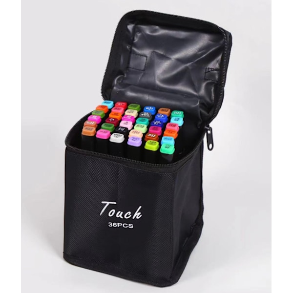 Multipack - Markers med etui - Dubbelsidiga - Flerfärgade pennor 36pcs