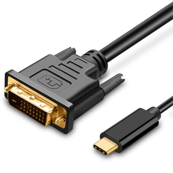 USB TYPE C - DVI -kaapeli USB Type C - DVI 24+1 -sovitin 4K 30Hz (6FT/1.8M) Thunderbolt 3:lle 2017/2016 MacBook Prolle black