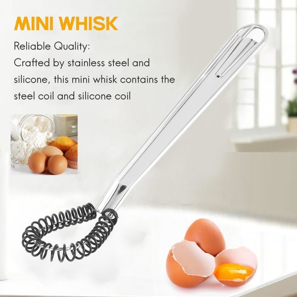 Less Steel Mini Egg Whisk, Håndholdt Skummaker Skummende Crea Mixer Saus Blender