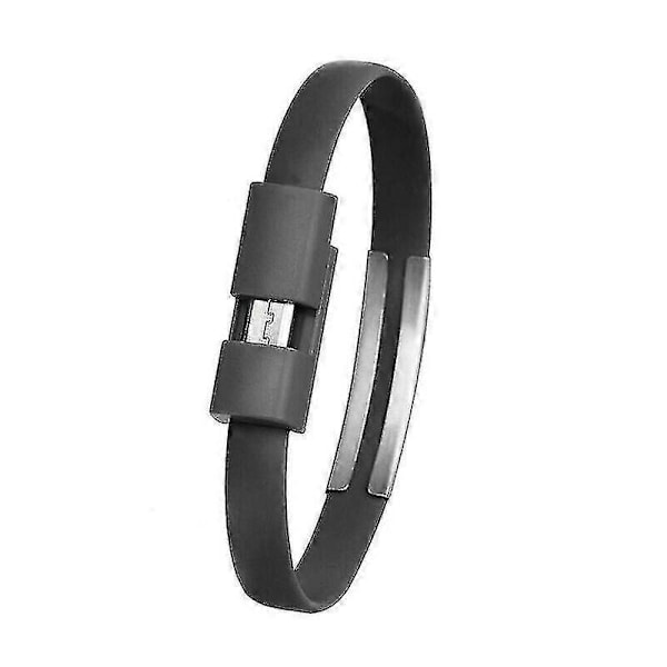 (svart (android)) Armbånd Micro USB-kabel Lader Rask Lading Synkroniseringskabel For Android iPhone PadCJY