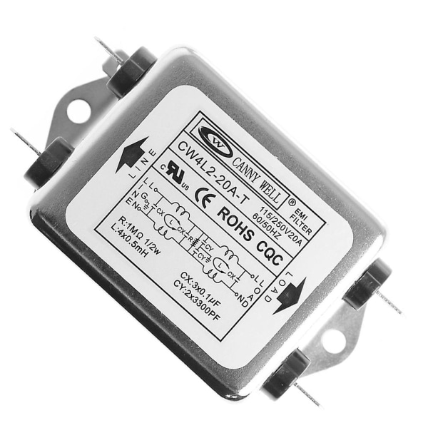 Power Emi Filter Cw4l2-20a-t monofasisk forbedret vekselstrøm 220v 50/60 Hz