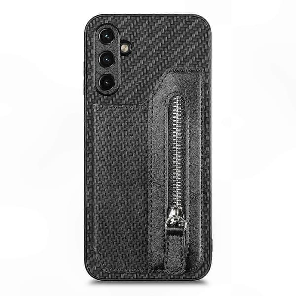 Läder PC TPU Plånboksfodral med dragkedja för Galaxy A35 5G Smartphonefodral Skydd