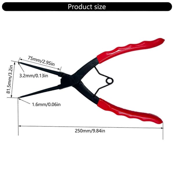 Profesjonell langneset låseringstang for vanskelig tilgjengelige steder, ergonomisk komforthåndtak 180 degree extension