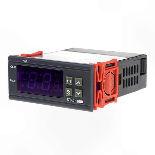 Digital temperaturregulator med 5X LED-display, 10A relä, AC 110-220V termoregulator termostat Black
