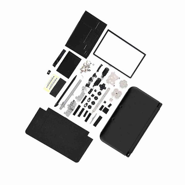 Komplet udskiftningssæt til fuldt husdæksel til Nintendo 3DS XL SortCJY