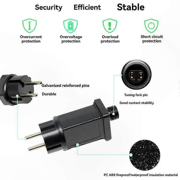 LED lysstrimmel strømforsyning 24V 0.3A adapter IP44 vandtæt transformer til LED belysning Black