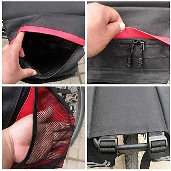 Cykeltasker Bagagebærer, 30L til Cykel, Cykeltaske, Sadel Taske, Cykeltaske, Sort