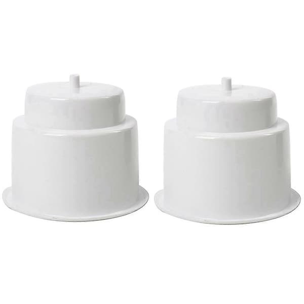6 st infälld plastmuggshållare med dränering för båt, bil, husbil (vit) White